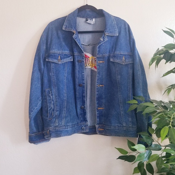 Vintage Jackets & Blazers - Vintage Stunts Unlimited Denim Jacket Oversize